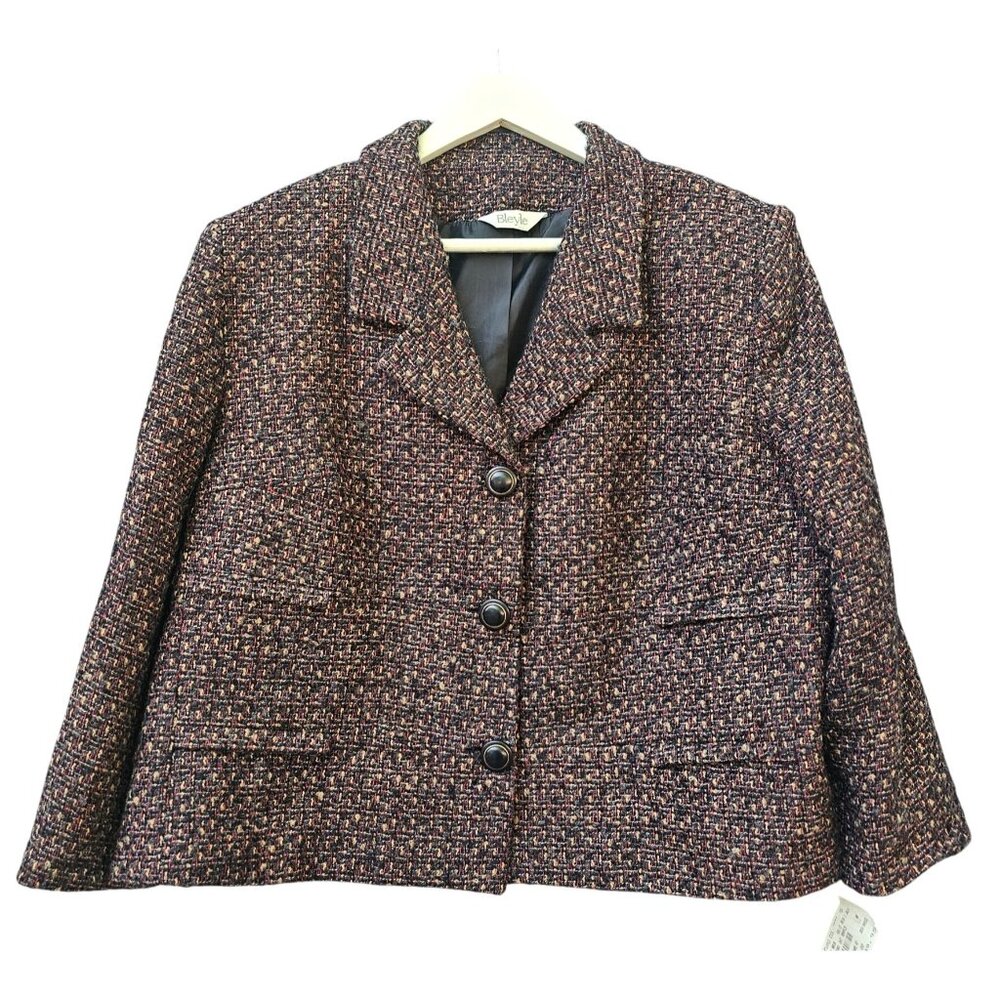 Bleyle 14 Petite Tweed Blazer Jacket Wool Mohair Blend